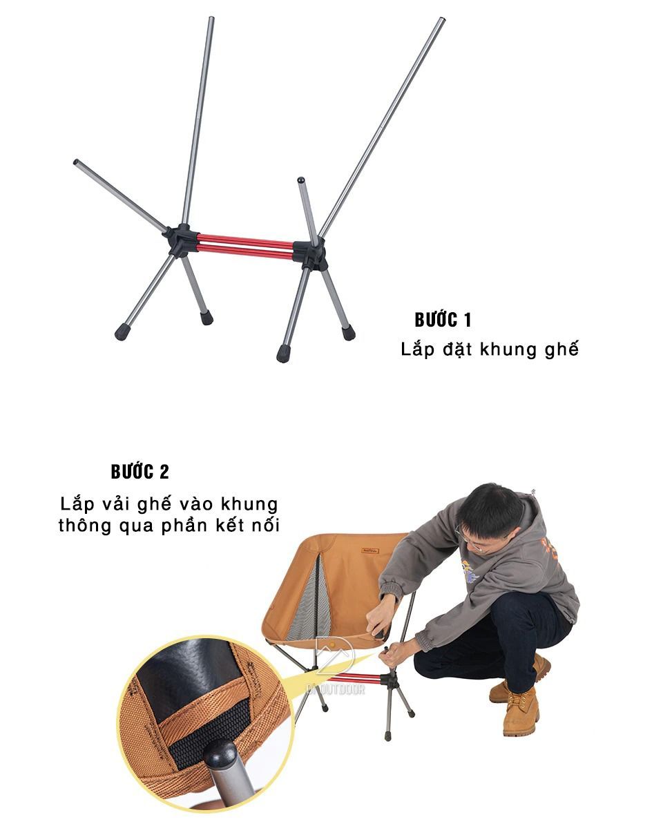 Ghế Xếp Dã Ngoại Khung Nhôm Có Tựa Đầu YL10 Naturehike NH20JJ036