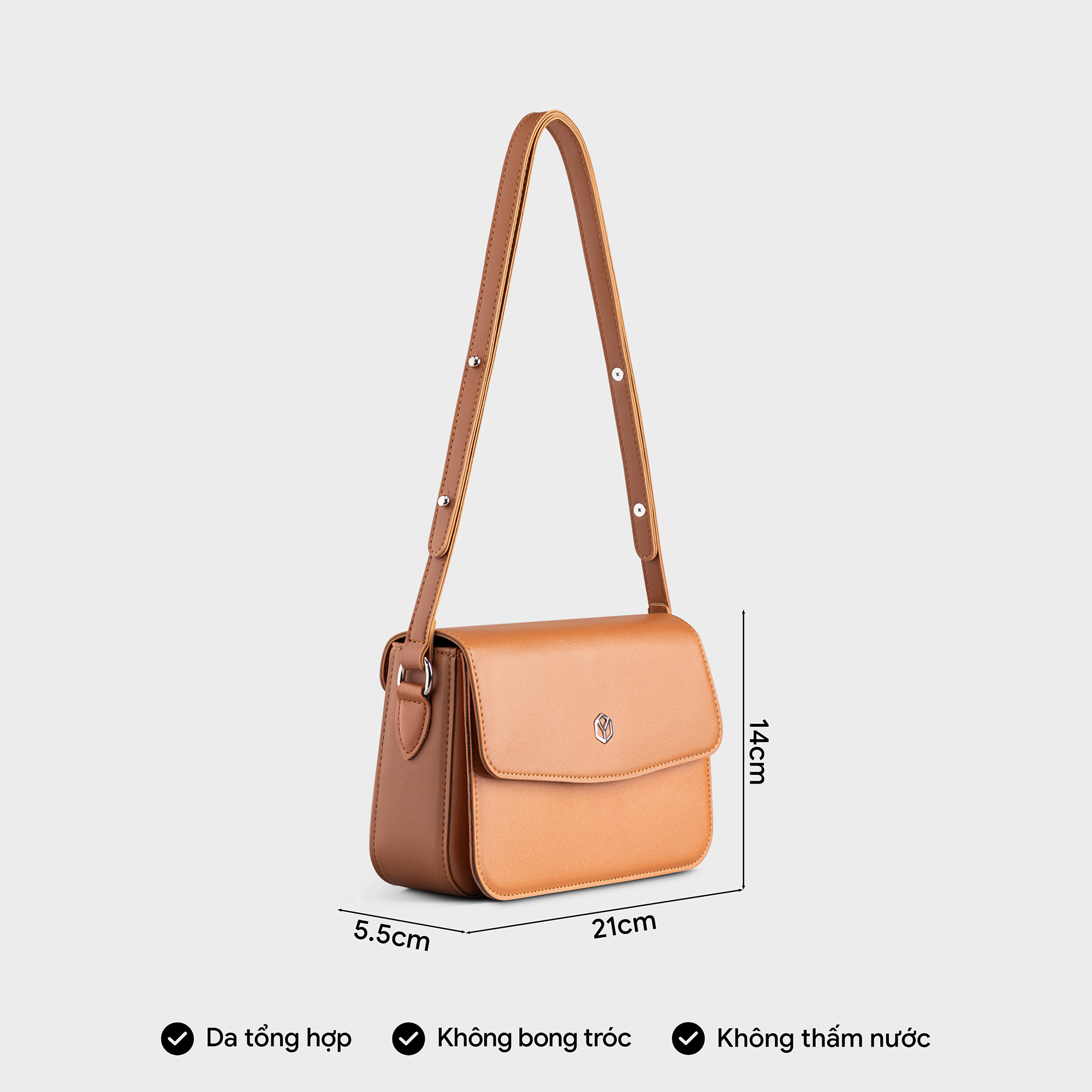 Túi Yuumy ( Thời trang nữ nắp gập khóa nam châm size 21 - Túi đeo chéo da Seasand YN175 )
