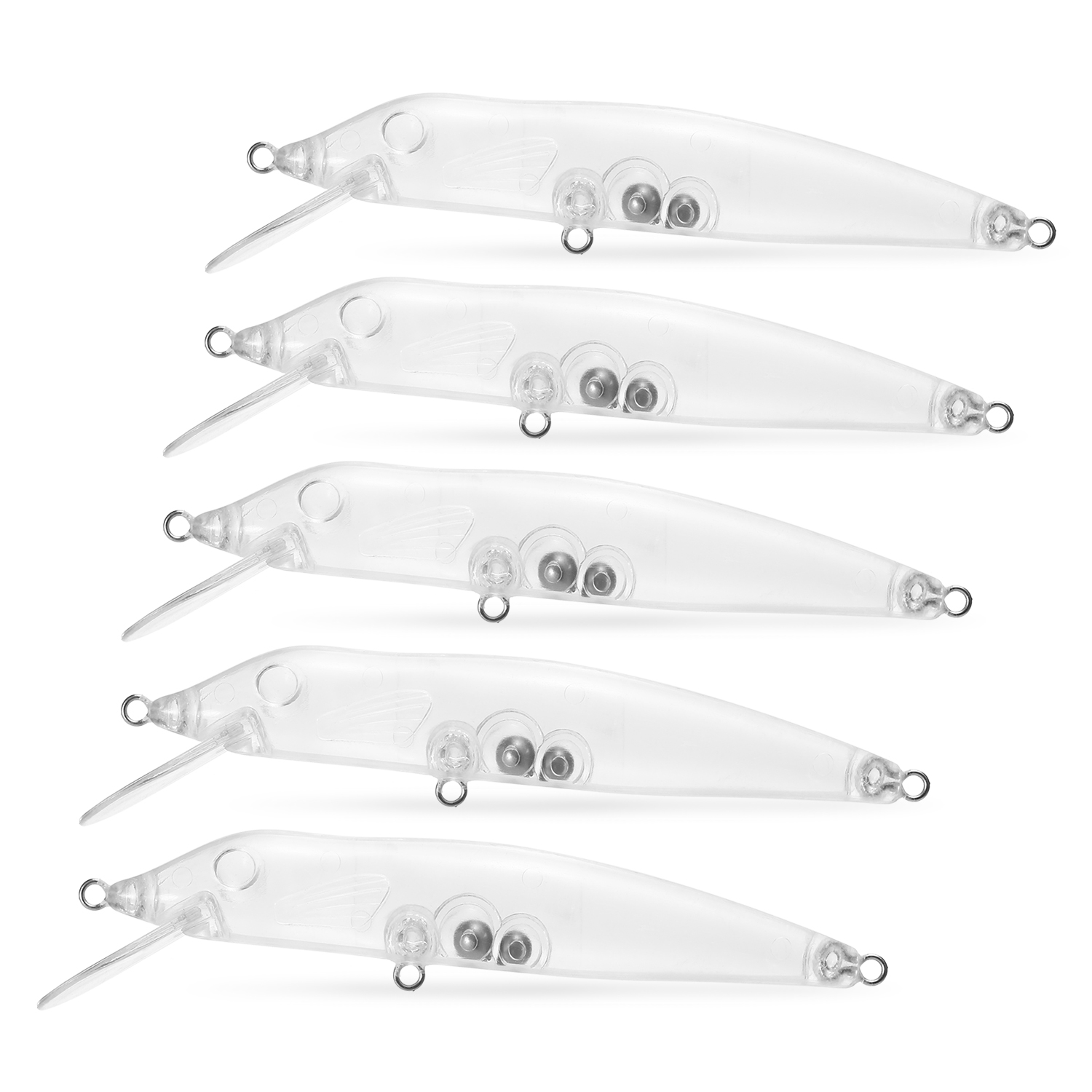 5 cái Mồi Câu Cá Trong Suốt Được làm bằng nhựa cứng cao cấp không phủ sơn, nhỏ và nhẹ