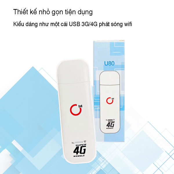 USB Phát Wifi 4G LTE U80 – Tốc Độ 150Mb – Kết Nối 10 User