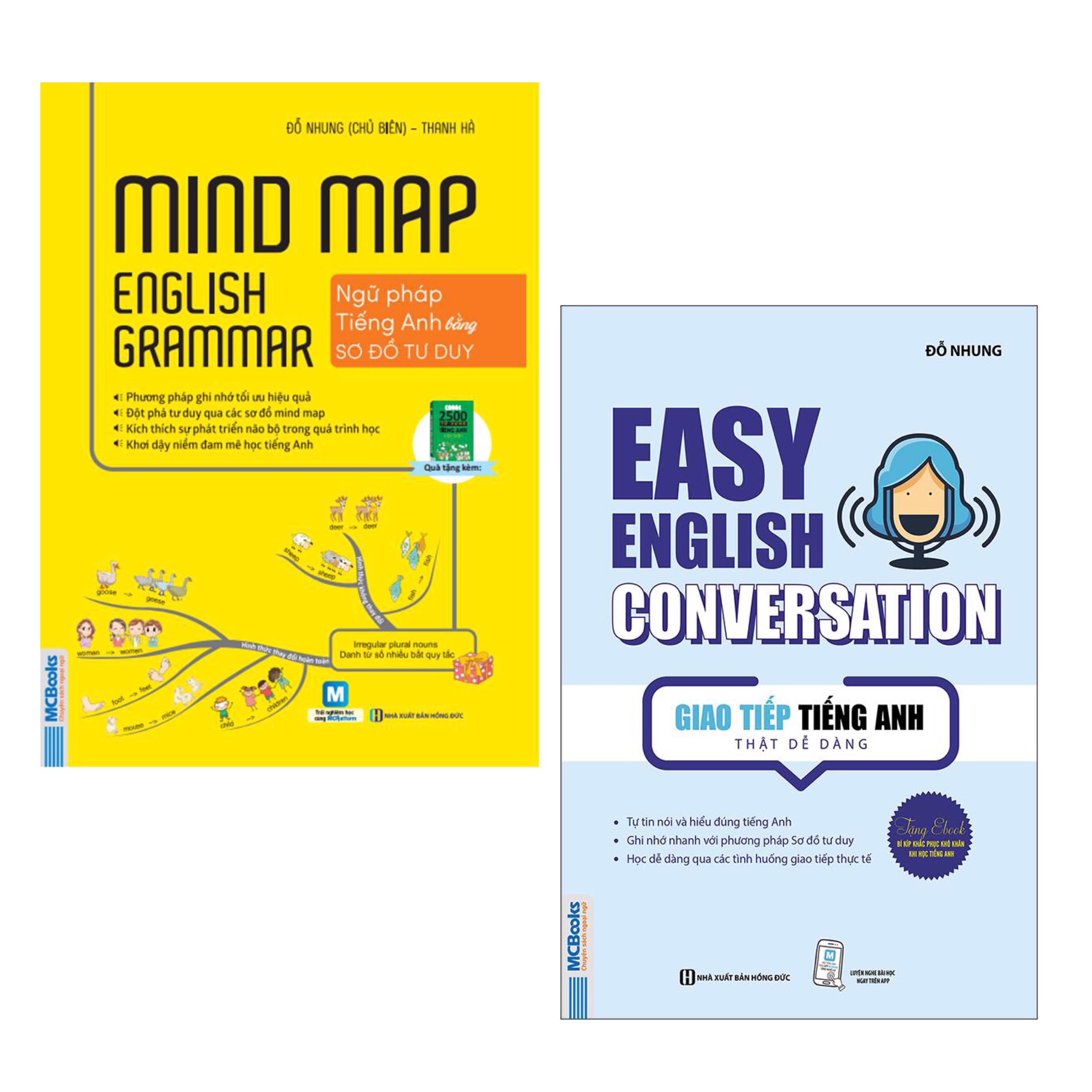 Combo Cẩm Nang Học Tiếng Anh: Mindmap English Grammar - Ngữ Pháp Tiếng Anh Bằng Sơ Đồ Tư Duy + Giao Tiếp Tiếng Anh Thật Dễ Dàng - Easy English Conversation (Tái Bản 2020)