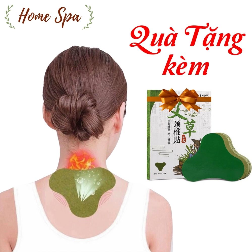 Bộ Cây Lăn Massage Mặt Bằng Đá Tự Nhiên Cao Cấp - Mẫu mới hộp hoa - Tặng Kèm miếng dán cổ vai gáy thư giãn thảo dược