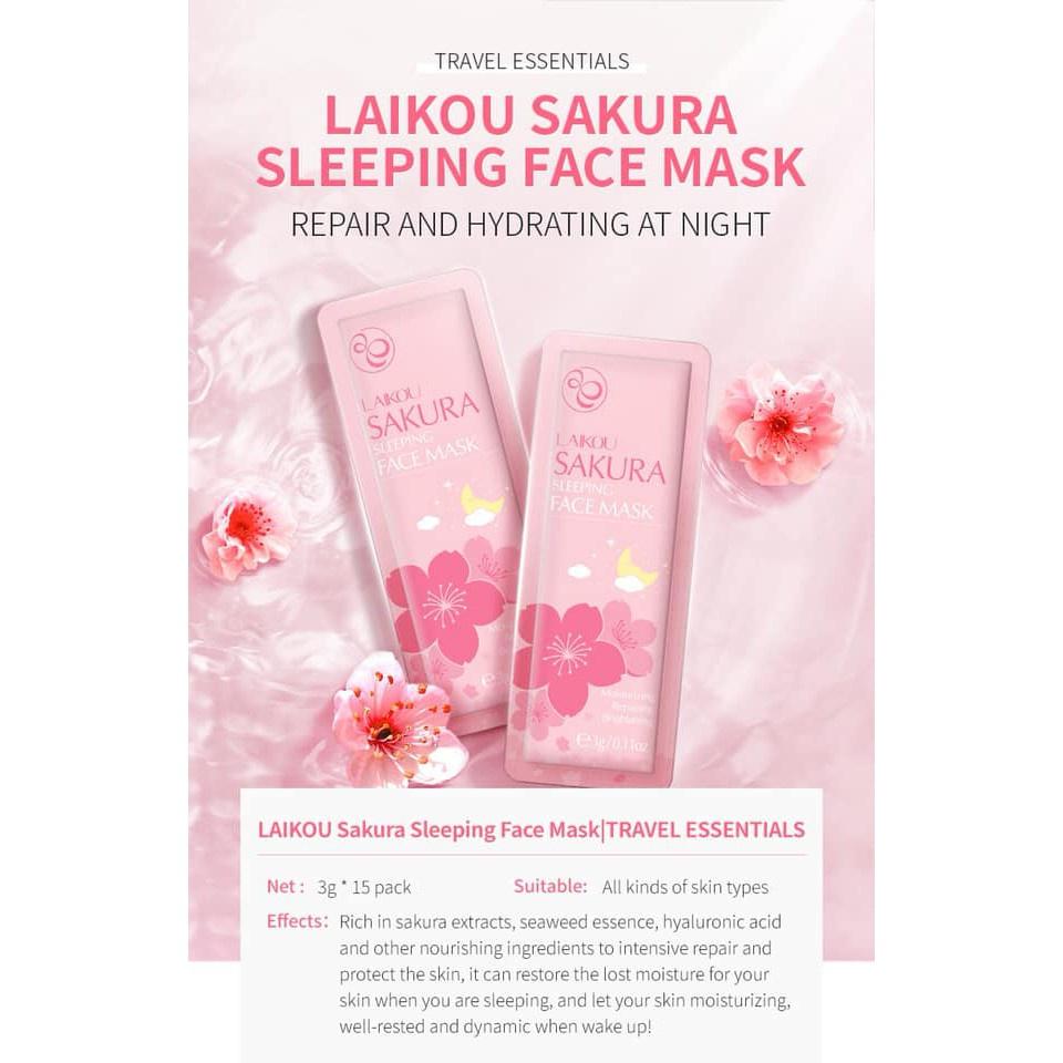 MẶT NẠ NGỦ SAKURA HOA ANH ĐÀO LAIKOU - BỊCH 15 GÓI