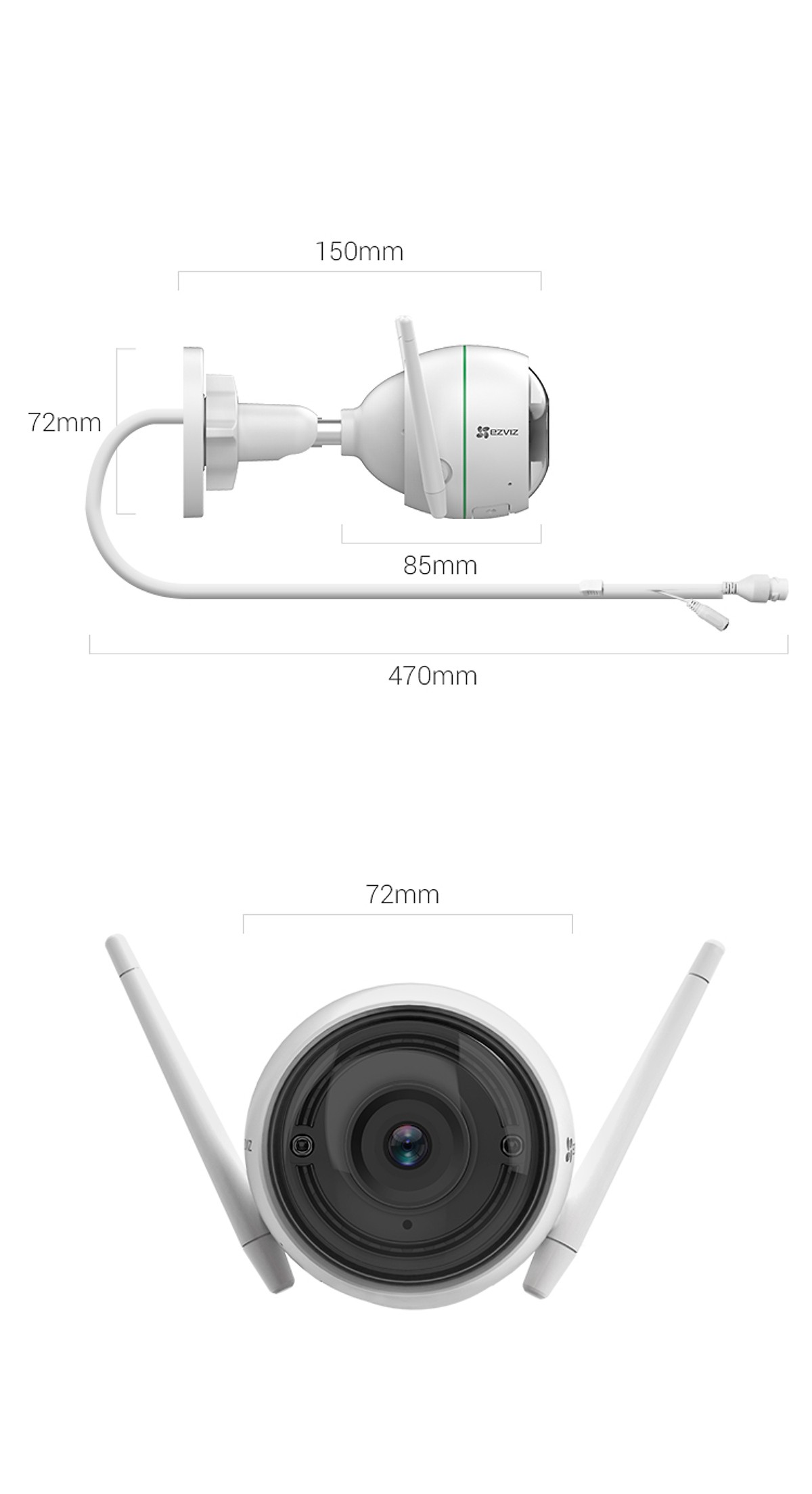 Camera IP Ngoài Trời Chống Nước Ezviz C3WN 2Mp Full HD1080P - Hàng Chính Hãng