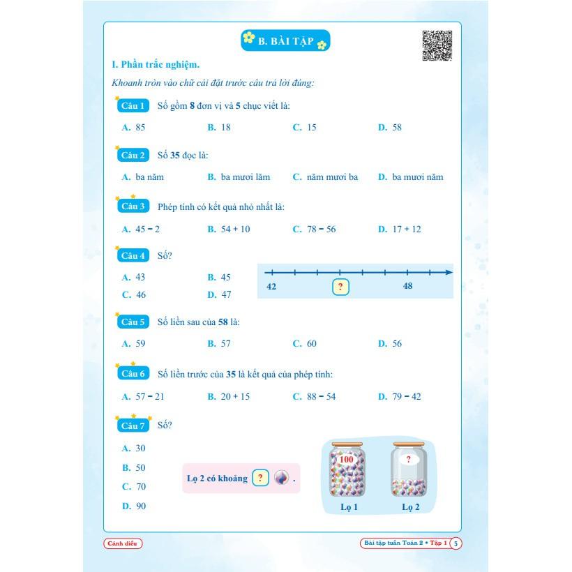 Sách - Bài Tập Tuần Toán Lớp 2 - Cánh Diều - Tập 1