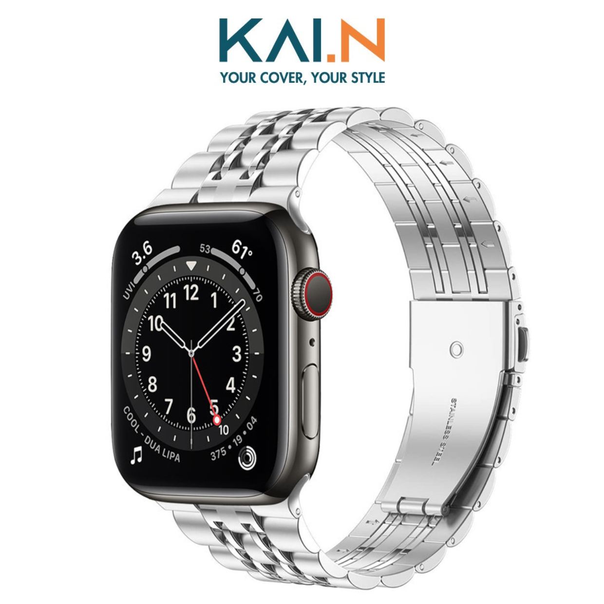 Dây Đeo Thép Dành Cho Apple Watch Kai.N DouBead Steel Band_ Hàng Chính Hãng