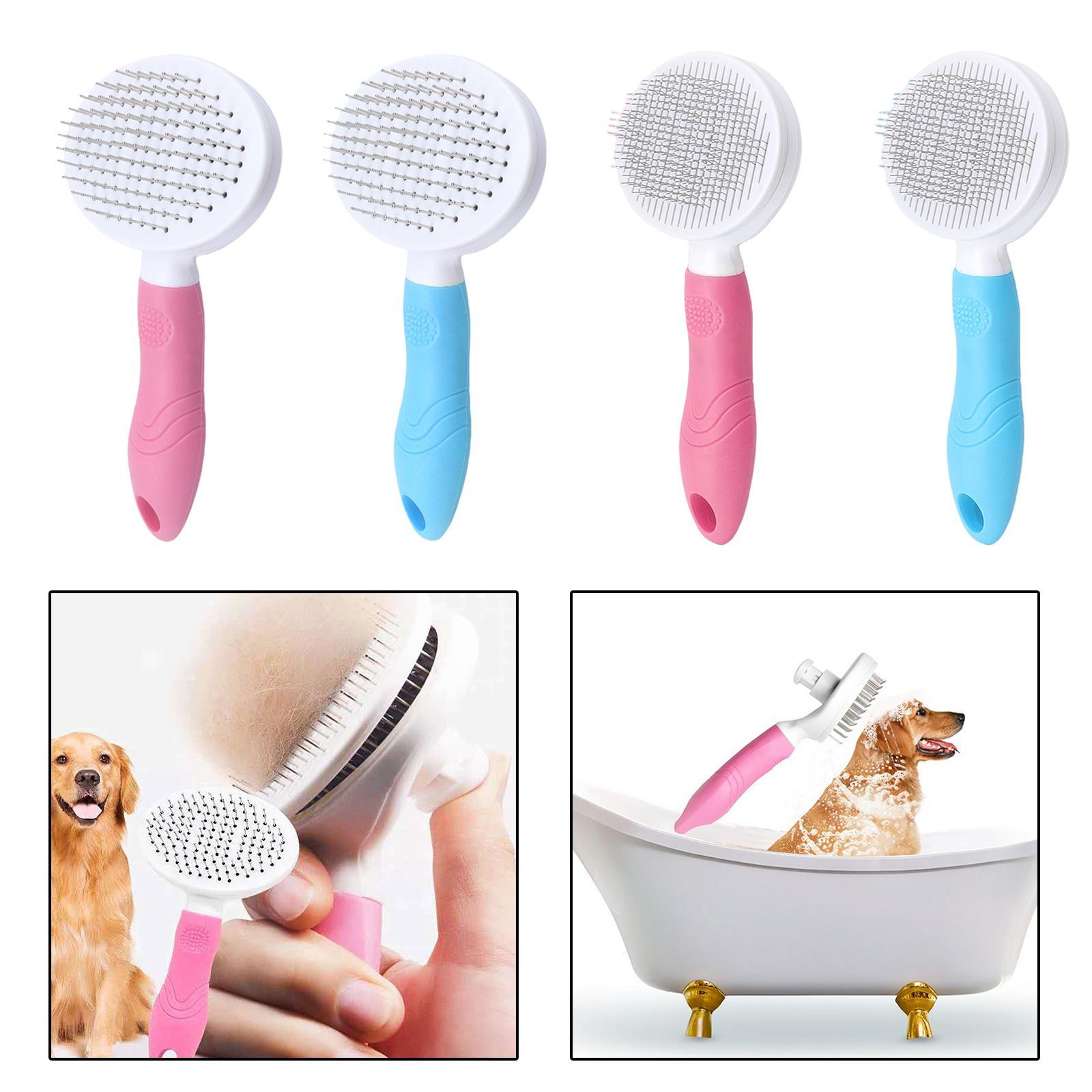 Pet Cat Dog Massage Comb Grooming Pink Thick