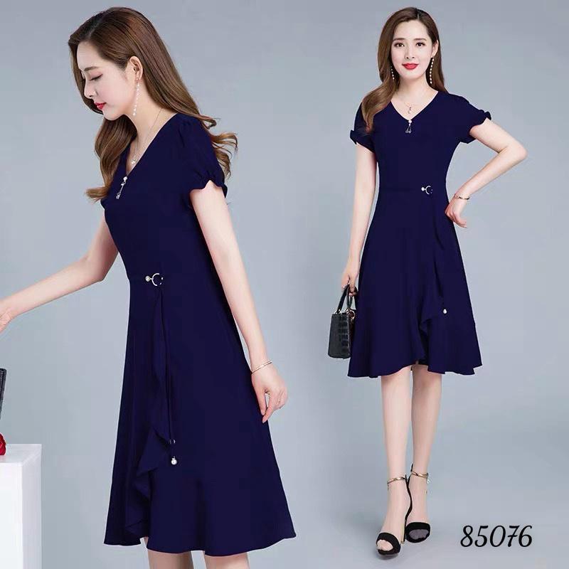 Đầm voan xếp tà dài sang trọng quý phái