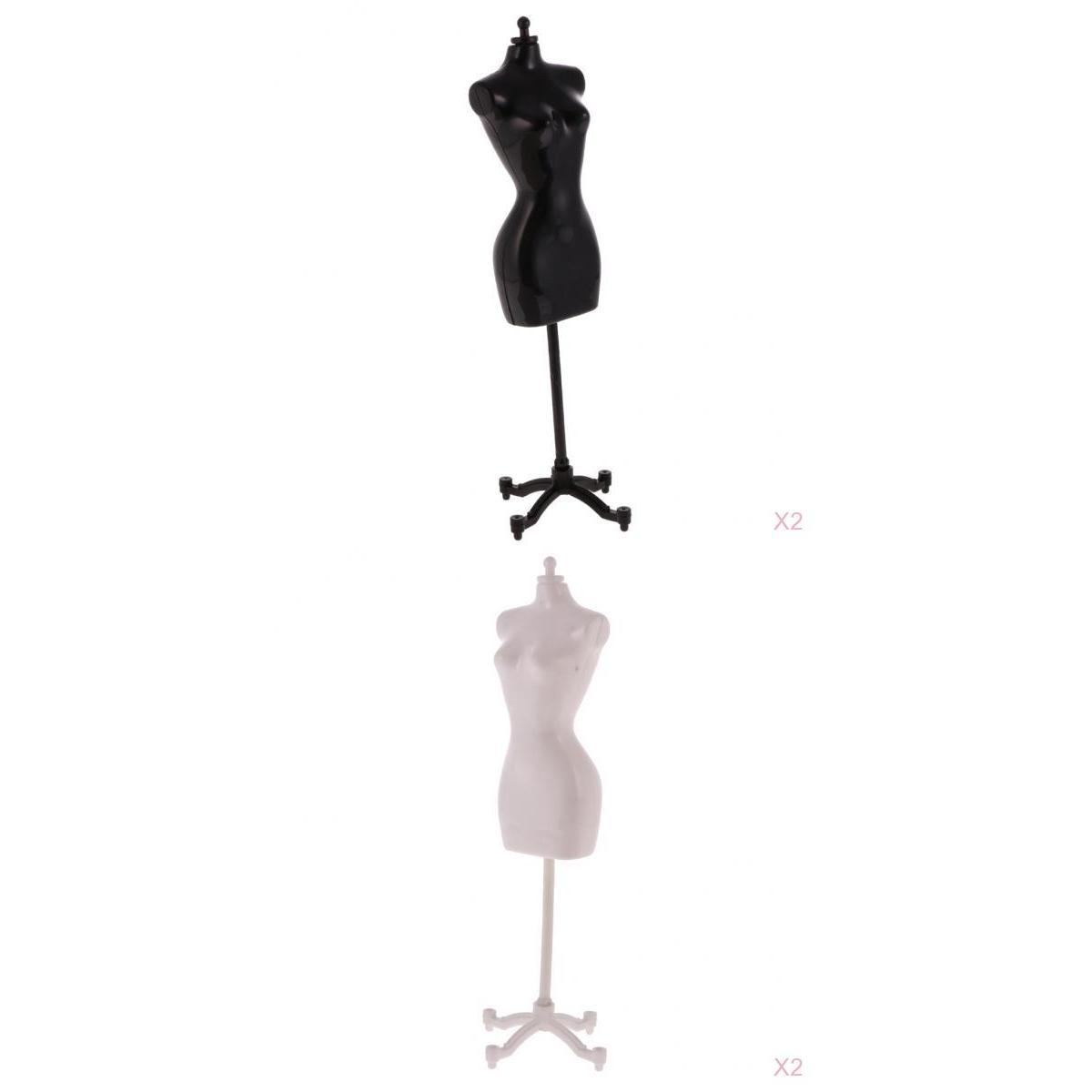 4 Pieces Display Holder Dress Clothes Mannequin Model Stand for fashion Doll