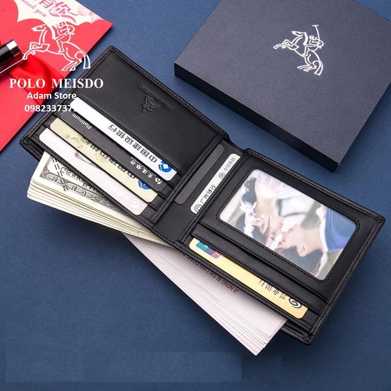 Ví Da Bò Nam Cao Cấp POLO MEISDO Sang Trọng Phù Hợp Làm Quà Biếu Tặng Sinh Nhật