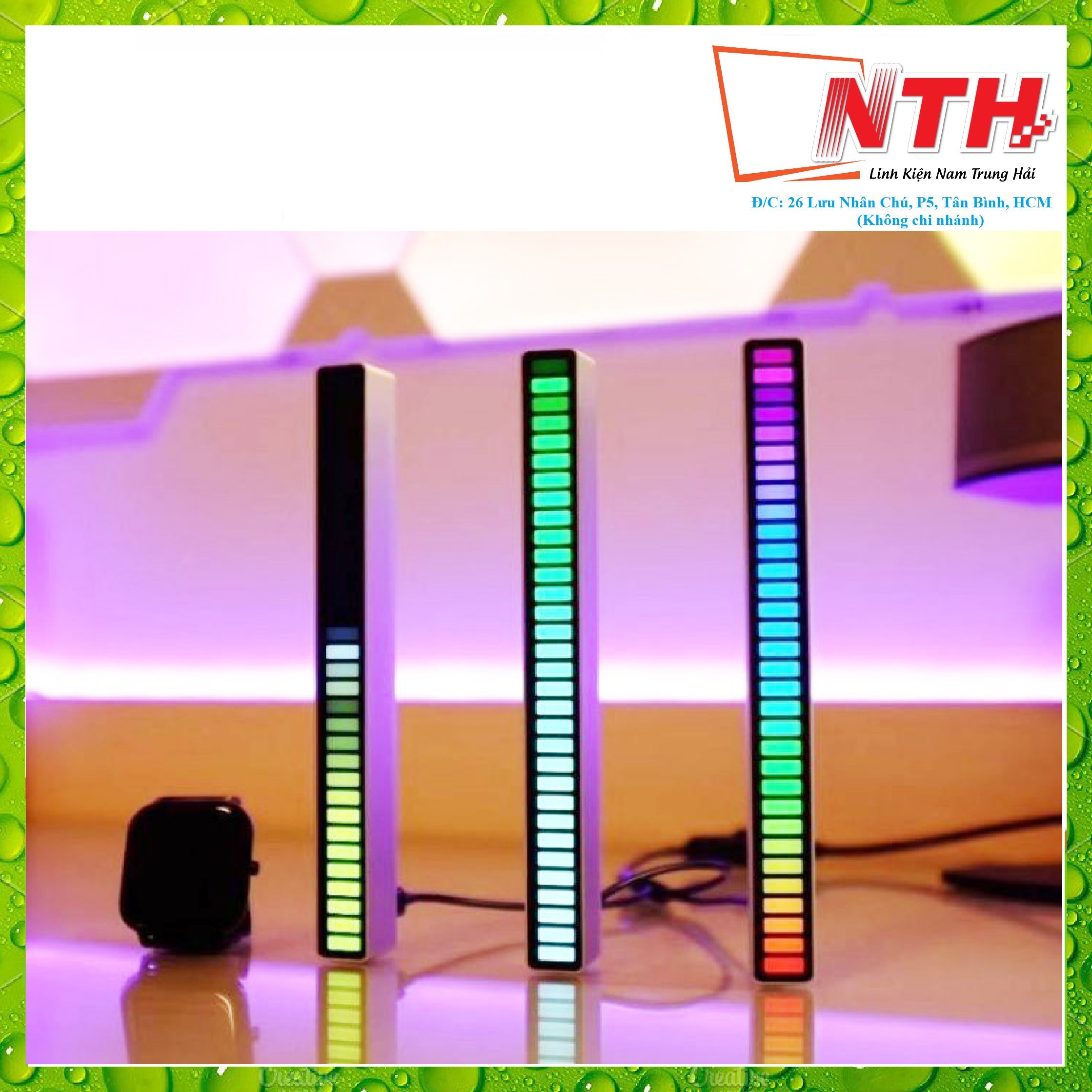 ĐÈN LED THANH CẢM BIẾN THEO NHẠC ,NGUỒN 5V , MODEL D08 DG08 -RGB