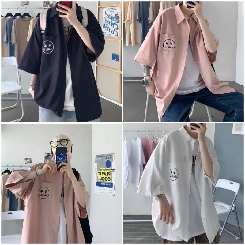 Áo Sơ Mi In Bướm Cặp Đôi Nam Nữ Hot Rẻ Đẹp Áo Khoác Kaki Mặt Cười Kiểu Sơ Mi Unisex -Shirt Đi Học Đi chơi Siêu Cute