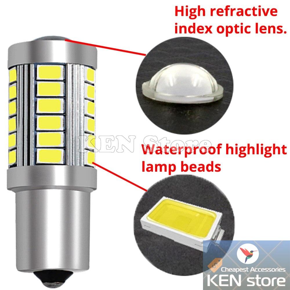 Bóng LED 1157 BAY15D P21/5W làm bóng hậu đèn phanh dành cho ô tô xe máy Chớp F1 / Không chớp 33smd 5630