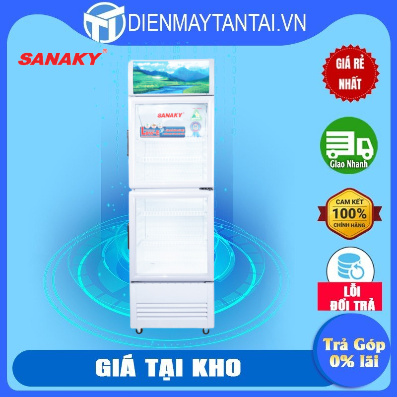 TỦ MÁT 2 CỬA SANAKY 290 LÍT VH-358WL NHÔM - hàng chính hãng