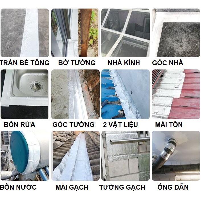 (Khổ to 10cm) Băng Keo Siêu Dính Đa Năng, Keo dán chống thấm,chống nhiệt cho tường, trần nhà, ống nước, bể nước..