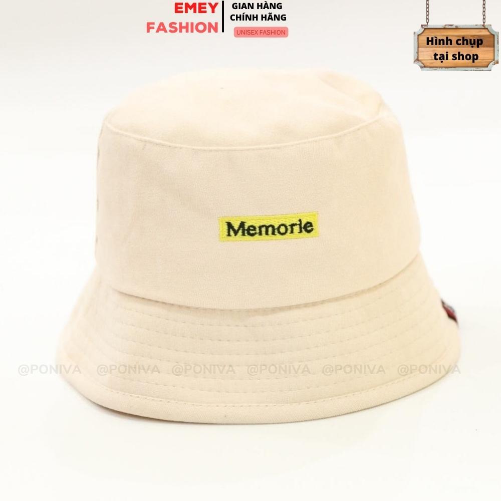 Mũ Bucket Vành Cụp ️ Nón Tai Bèo Thêu Chữ Memorie Chất Nhung Mịn Cao Cấp Form Unisex Hot Trend 2022