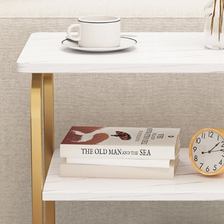Bàn uống trà bên Sofa 2 tầng Kệ trà, sách cạnh sofa Nội thất Decor Vintage phù hợp với không gian phòng khách