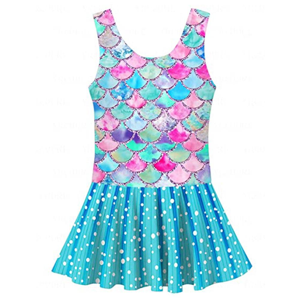 Trẻ Em Swimmable Nàng Tiên Cá Cô Gái Cá Quy Mô In Lưới Đầm Váy Nữ Bơi Nàng Tiên Cá Đi Biển Đồ Quần Áo