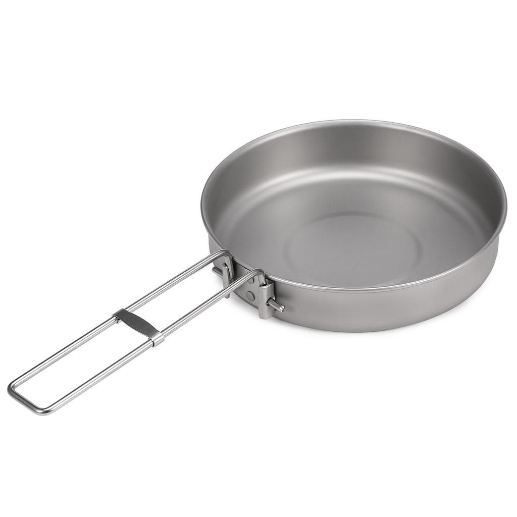 Nồi nấu ăn bằng titan siêu nhẹ có tay cầm 750ml tiện dụng mang theo du lịch cắm trại