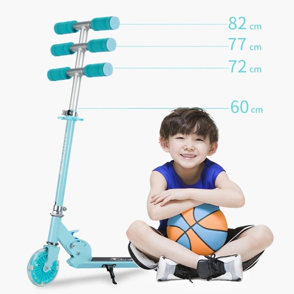 Xe scooter trẻ em cao cấp có chân trống tiện lợi chịu tải lớn đến 50kg với 3 nấc cao cho các bé từ 3-10t