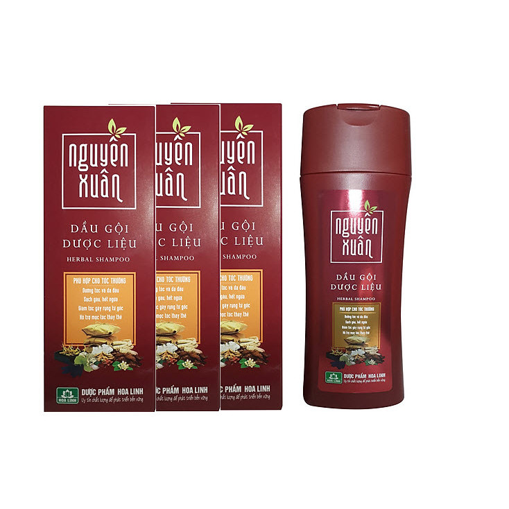 Combo 3 Chai Dầu Gội Dược Liêu Nguyên Xuân Nâu 200ml (Dành cho tóc thường)