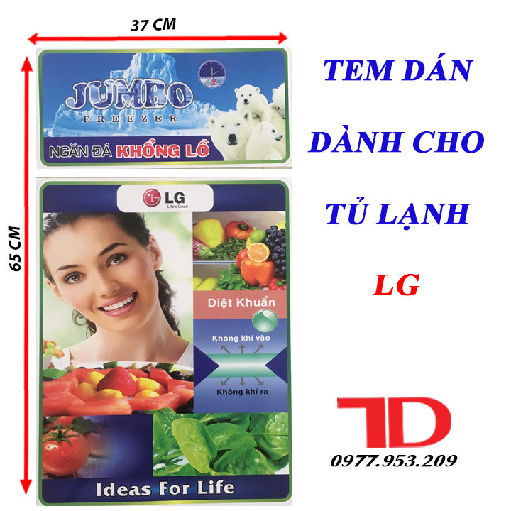 Tem dán dành cho tủ lạnh LG