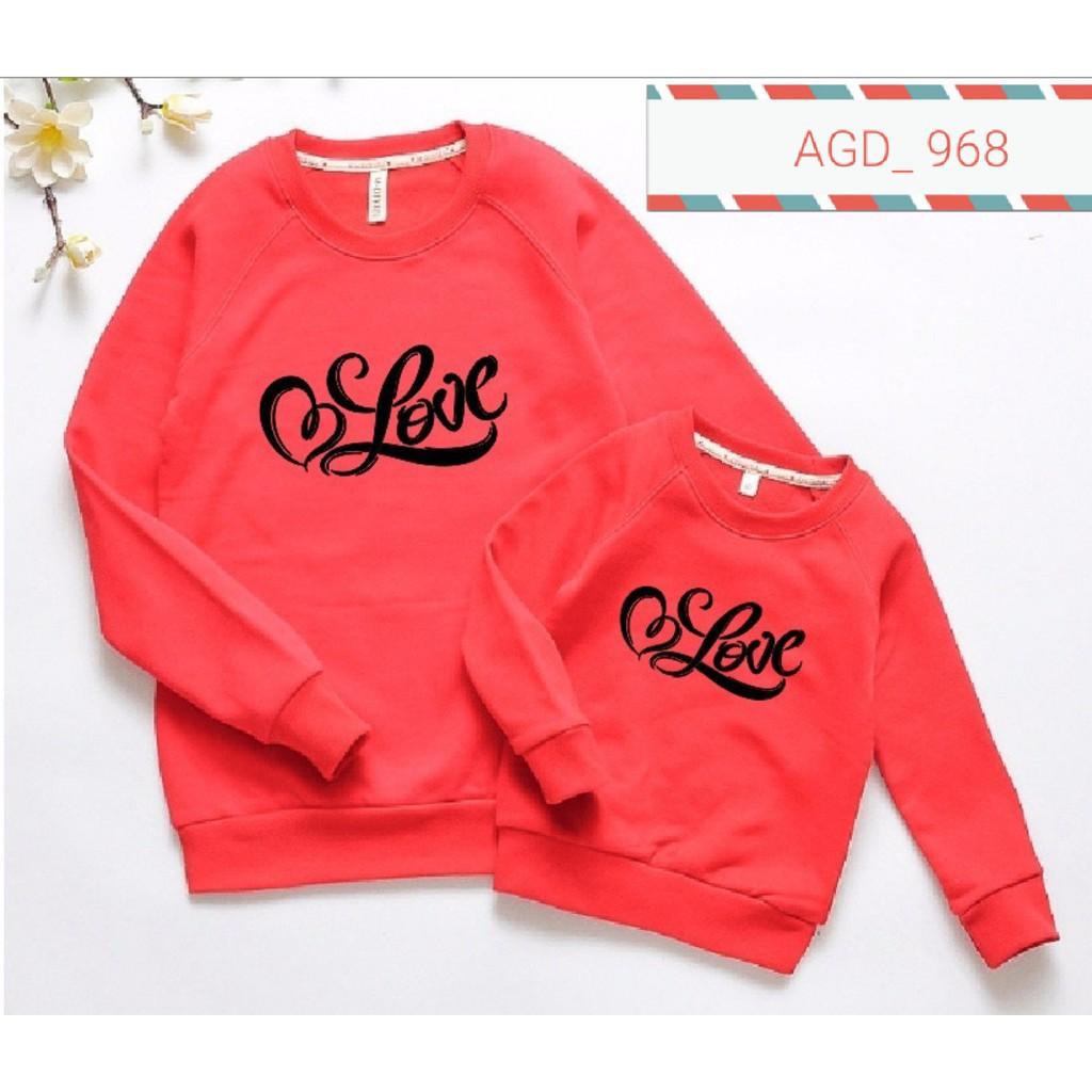 Áo nỉ bông phối chữ LOVE - MÃ AGD968