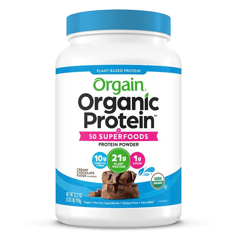 Bột Protein Thực Vật Hữu Cơ Orgain Organic Protein 50 Superfoods (918g), Bổ Sung Đạm Cho Người Ăn Chay