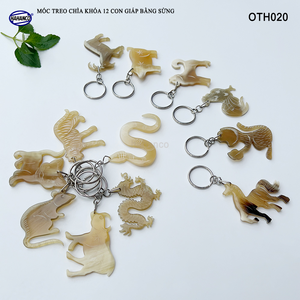 Móc treo chìa khóa 12 con giáp bằng sừng (OTH020) Độc Lạ - Đẹp mắt