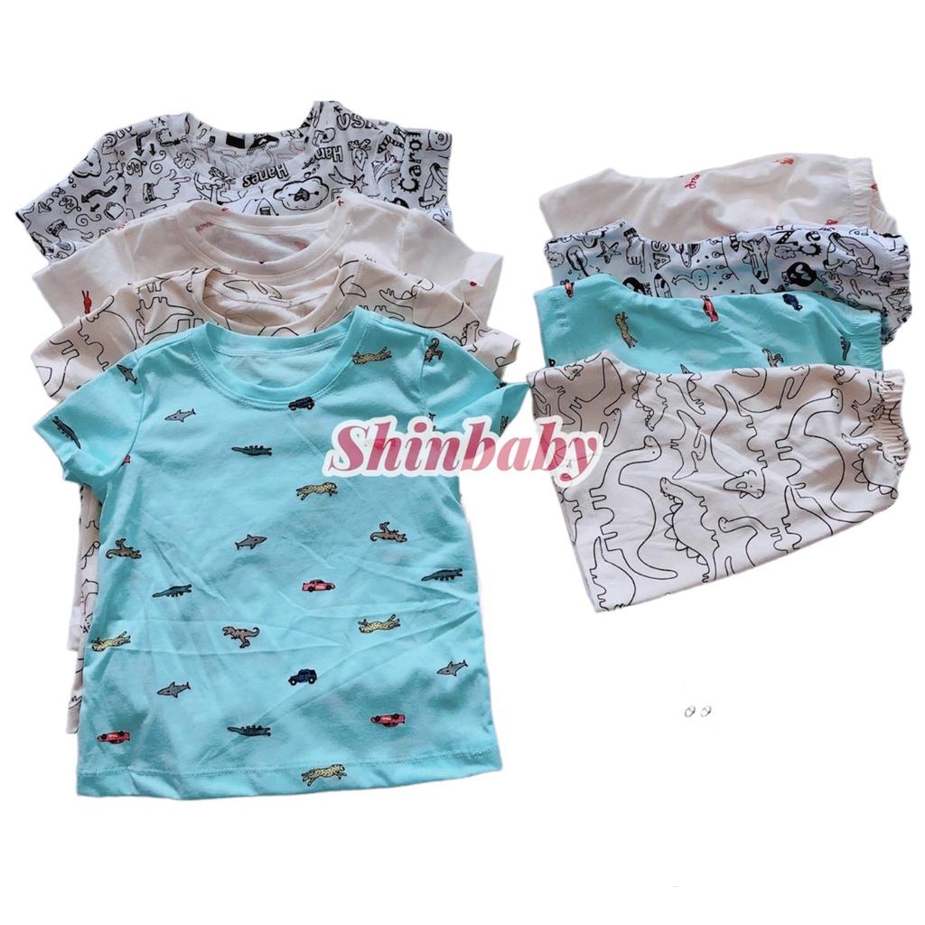 Bộ đồ cộc tay bé trai nhiều họa tiết siêu xinh, vải cotton mềm mát thấm hút mồ hôi