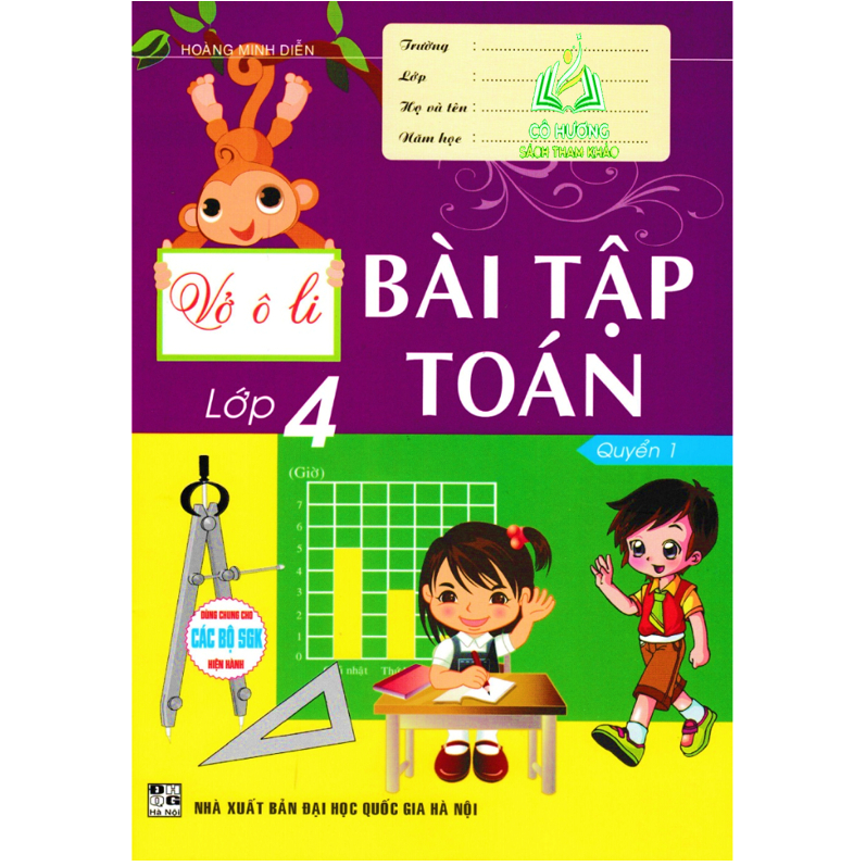 Sách - Combo Vở Ô Li Bài Tập Toán Lớp 4 - Quyển 1 + 2