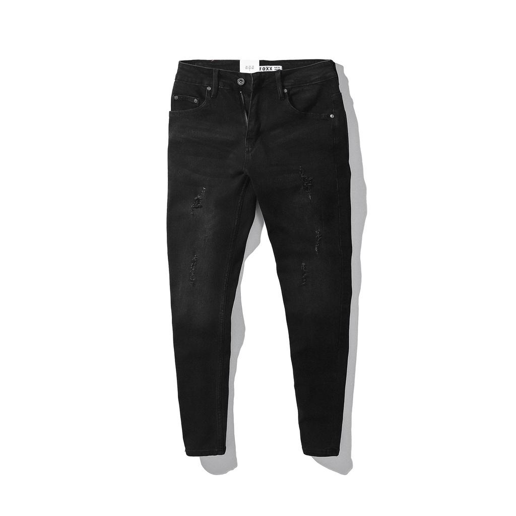 Quần jean xám đen wash rách DF form slimfit 220704 | LASTORE MENSWEAR