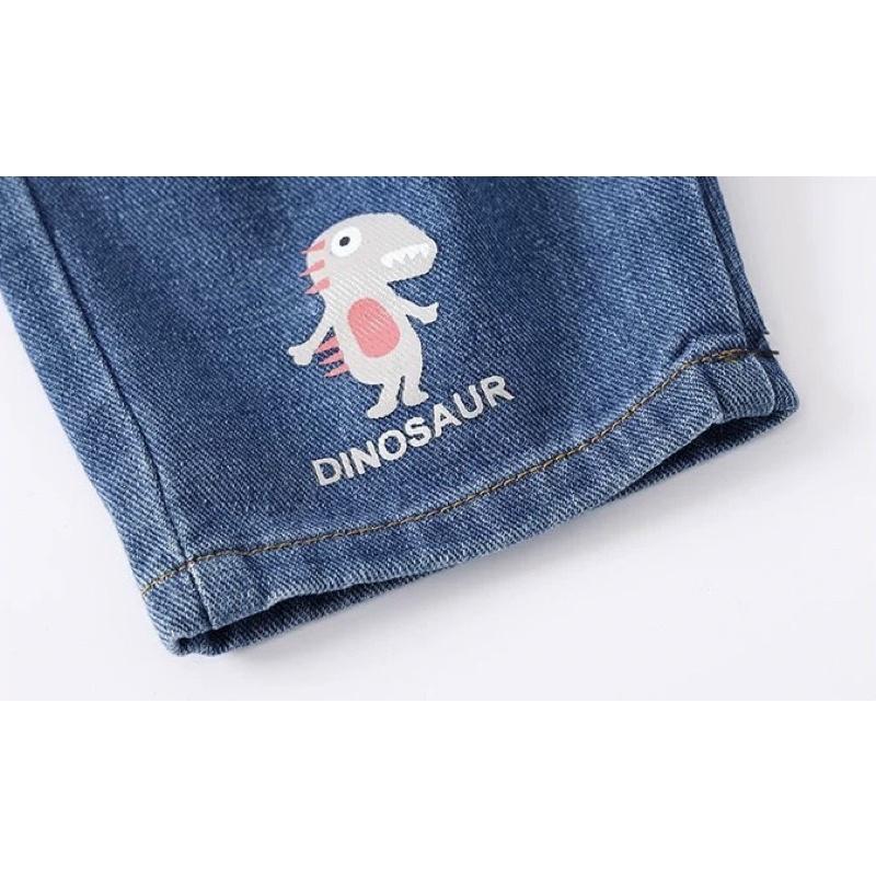 Quần short jean bé trai WELLKIDS, quần bò cho bé hoạ tiết hoạt hình (Kz3310