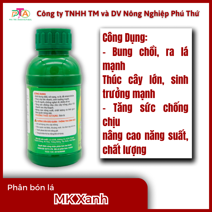 Phân Bón Lá Cao Cấp Đầu Trâu MK Xanh 500ml