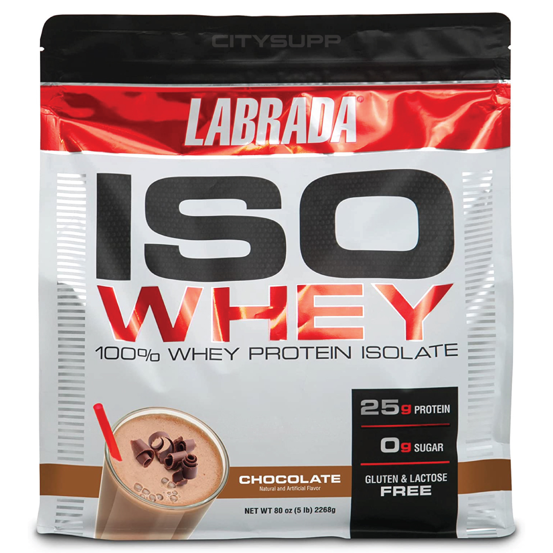Labrada | ISO WHEY (2.3KG), 100% Whey Protein Isolate, Hỗ Trợ Tăng Cơ, Giảm Mỡ với 25g Đạm, BCAA, Glutamine | Không Đường, Không Lactose và Gluten