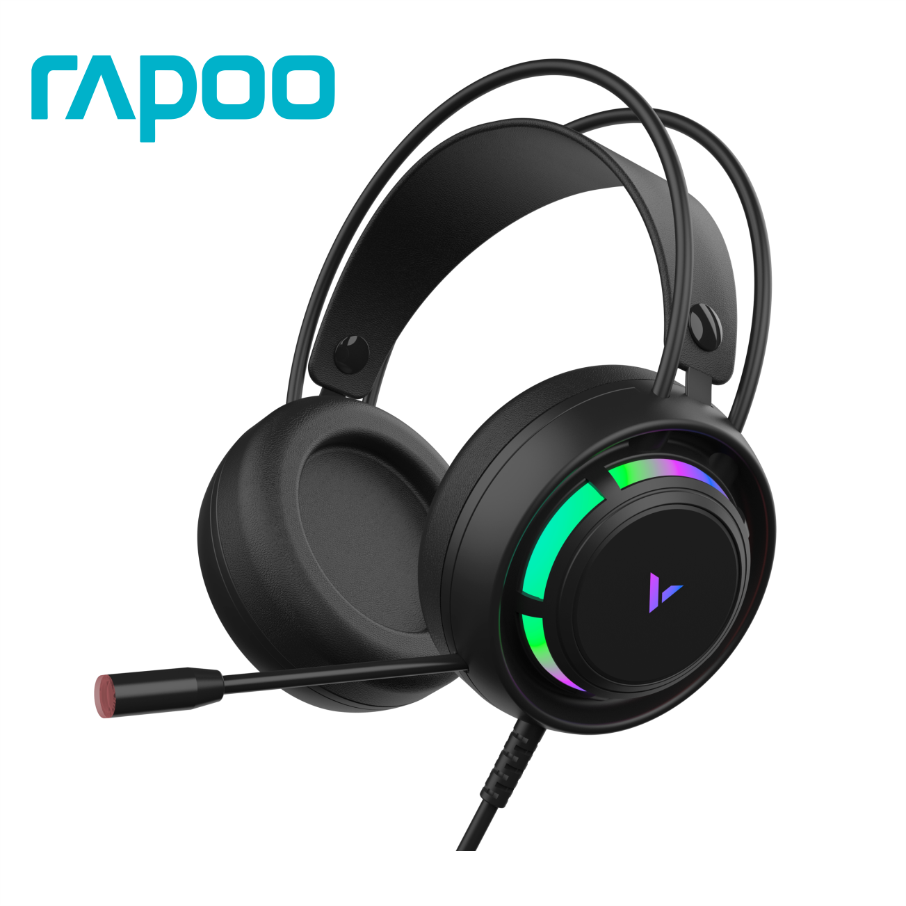 Hình ảnh Tai Nghe Gaming Chụp Tai RAPOO VH360 Đèn LED RGB, Chống Ồn, Dây Cắm USB Dài 2M - Hàng Chính Hãng
