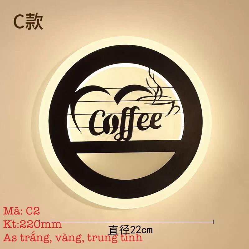 Đèn tường LED Cafe C2 3 chế độ màu ánh sáng họa tiết độc đáo