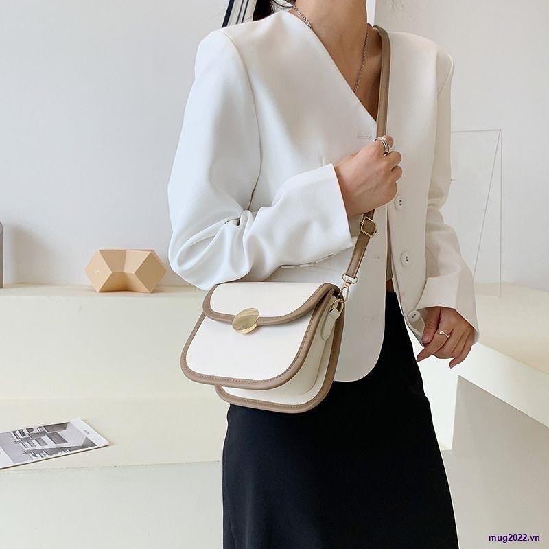 Túi xách nữ đeo chéo đi chơi giá rẻ thời trang Hàn Quốc dây phối khăn nơ Cúc Tròn