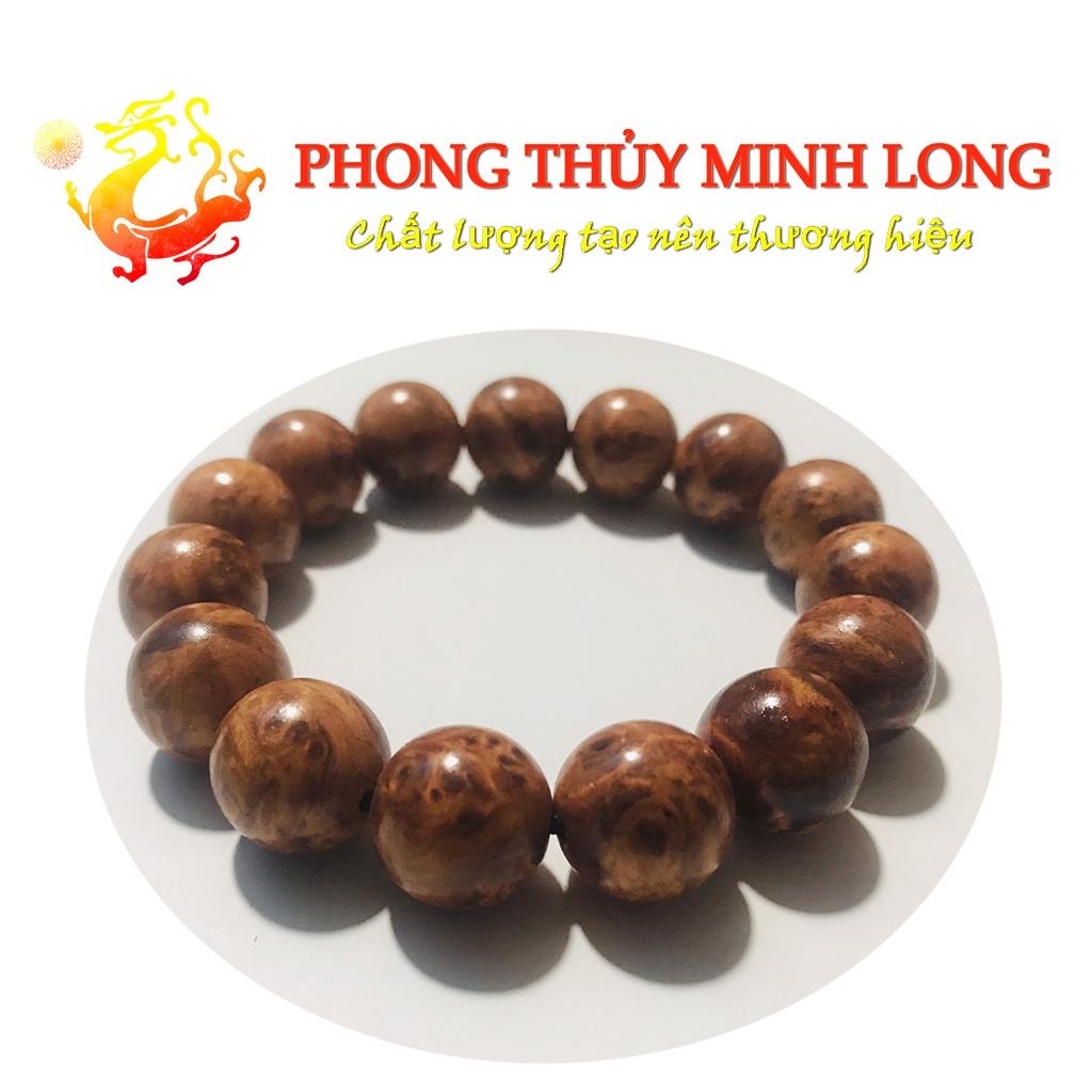 Vòng tay gỗ nu Huyết Long size 14 ly Hạt Tròn Cao Cấp