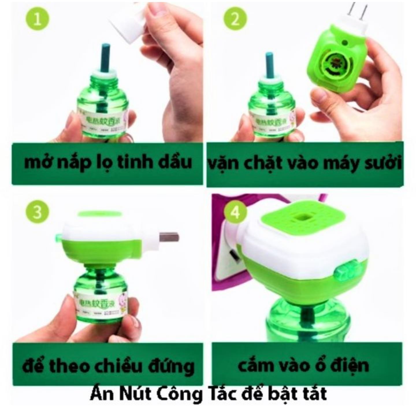 MÁY XÔNG TINH DẦU ĐUỔI MUỖI VÀ CÁC LOẠI CÔN TRÙNG TẶNG KÈM 1 LỌ TINH DẦU LOẠI TỐT AN TOÀN TIỆN DỤNG