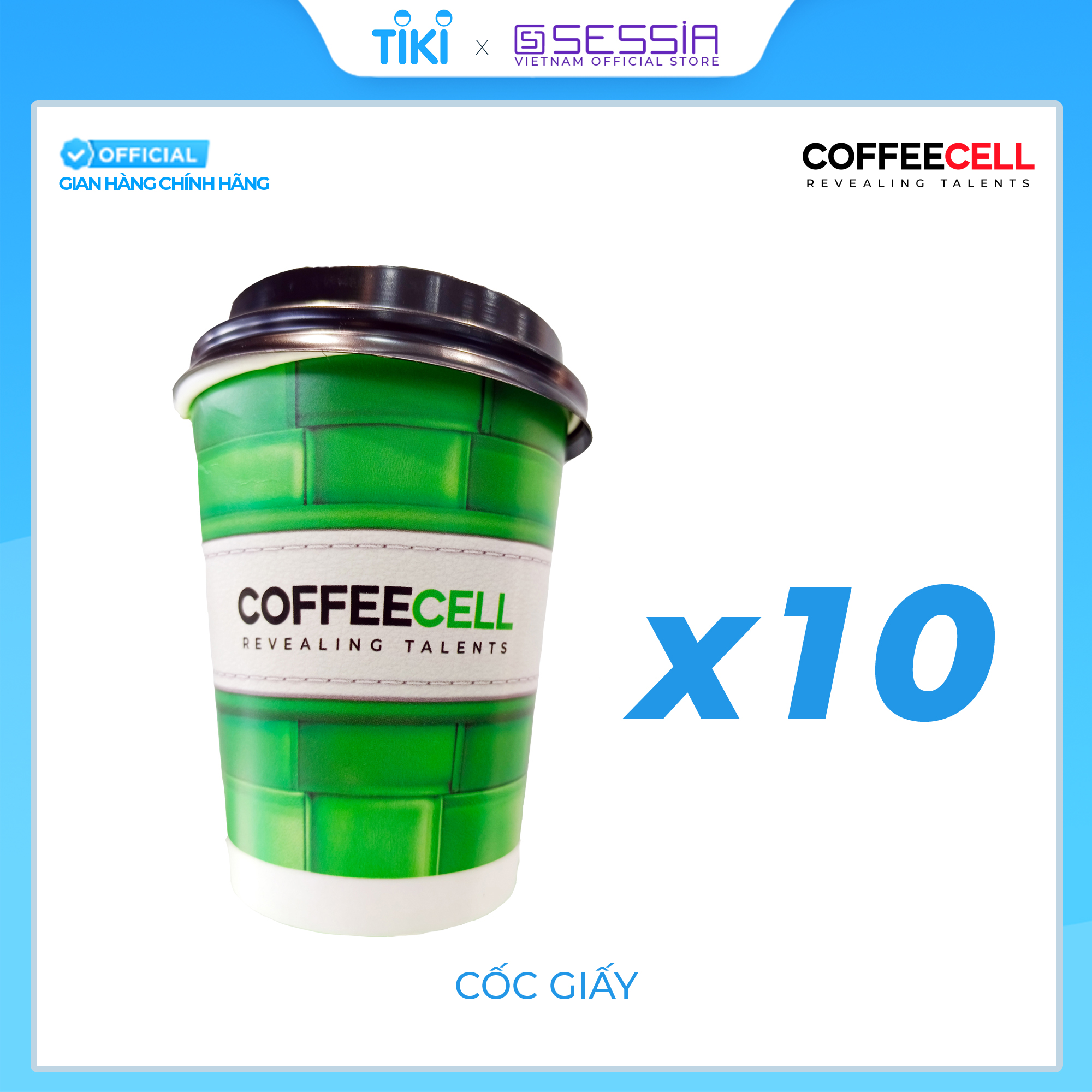 Bộ Cốc Giấy Tiện Lợi Coffeecell (Màu Xanh Lá) - COFFEECELL - Chất liệu cao cấp, Chịu được nước nóng &amp; lạnh, Kiểu dáng sang trọng - Hàng Chính Hãng