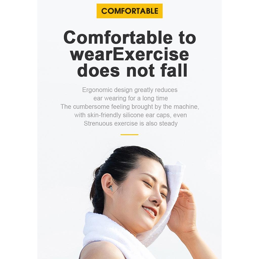 Wireless Earbud w/Charging Case Waterproof Headphone White