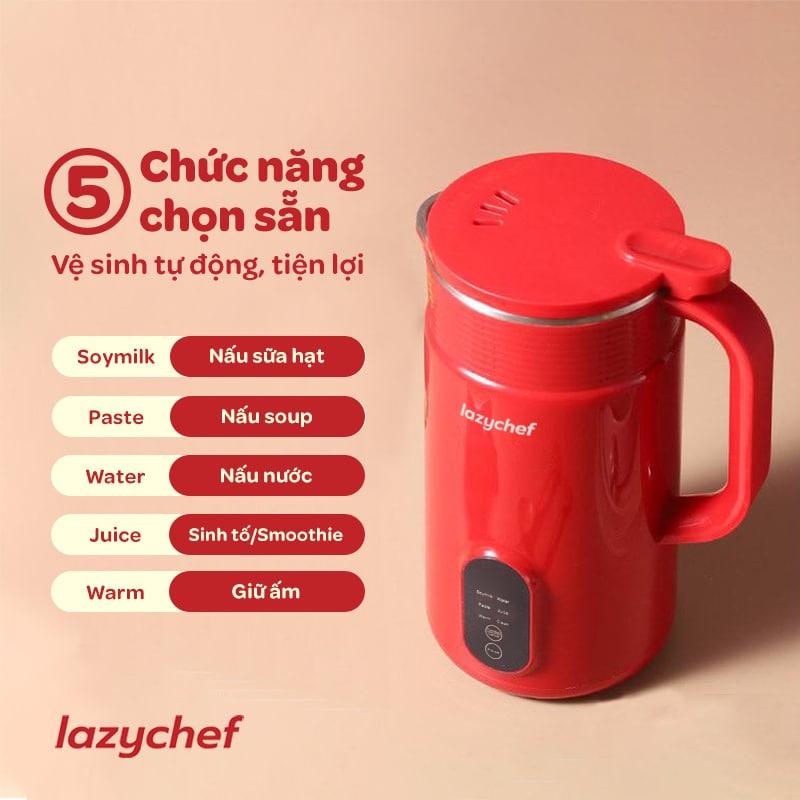 Máy Xay Sinh Tố Đa Năng Lazychef 5in1- Làm Smoothie, Soup Bột Mịn, Sữa Ngô, Bình Đun Nước Công Nghệ Đức – Hàng Chính Hãng