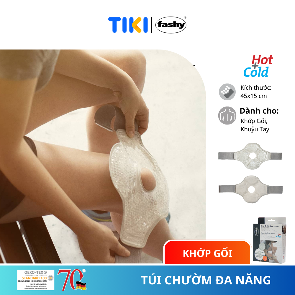 Túi chườm nóng lạnh giảm đau khớp gối, khuỷu tay Fashy nhập khẩu 100% từ Đức, tiêu chuẩn chất lượng Châu Âu giúp giảm sưng, bầm dùng lò vi sóng