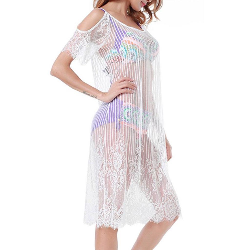 Fashion Lace Bathing Suit Crochet Floral Swimwear Bikini Cover Up for Women Ladies