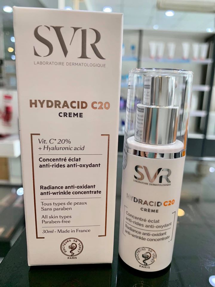 Kem Dưỡng Chống Nhăn Và Làm Sáng Da SVR Hydracid C20 30ml + Tặng Kèm 1 Móc Khóa Hình Tour Eiffel Viền Đỏ