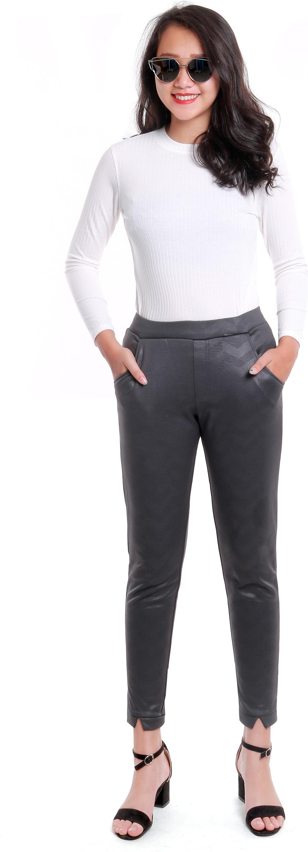 Quần baggy nữ Narsis P6058 thun nỉ màu ghi  trẻ trung năng động, chất liệu  cao cấp cực mềm mại thông thoáng
