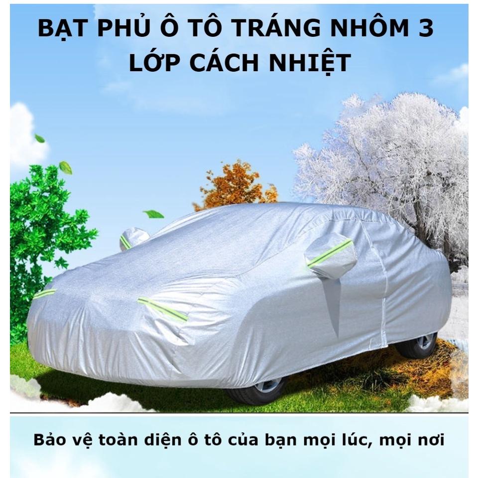 Bạt phủ ô tô, bạt phủ, bạt phủ xe ô to cao cấp - Bạt phủ xe ô tô tráng nhôm 3 lớp cách nhiệt