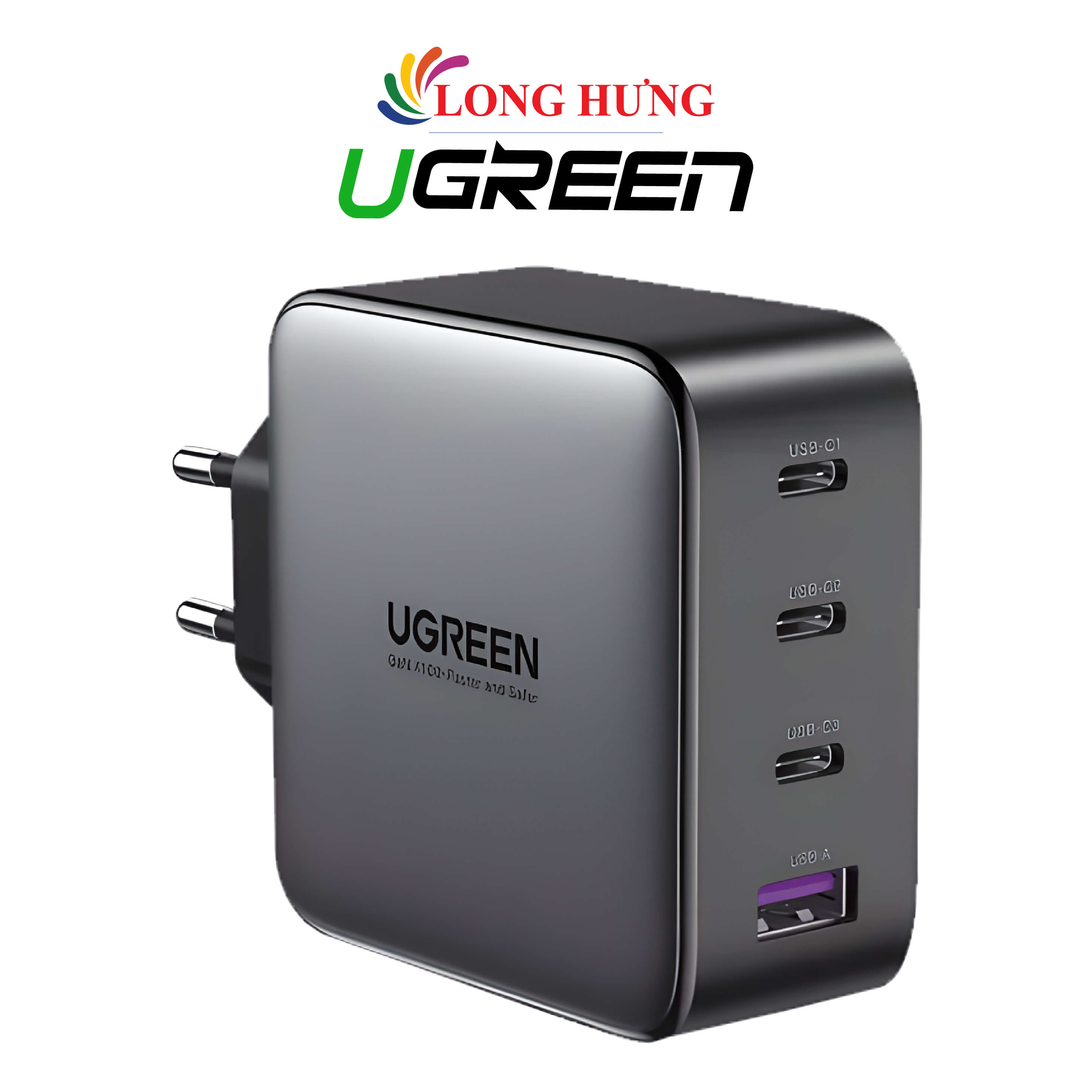Sạc đa cổng Ugreen GaN Fast Charger 1USB 3Type-C 100W QC 4+ PD 3.0 CD226 - Hàng chính hãng