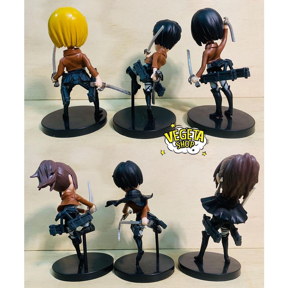 Mô hình Attack On Titan - AOT - Đại chiến Titan - 6 nhân vật Eren Mikasa Armin Hange Sasha Levi tự chọn - Cao 9~10cm